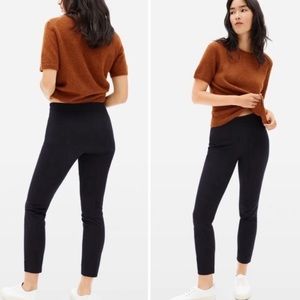 Everlane Black Stretch Pants Side Zipper High Waist Slim size 4